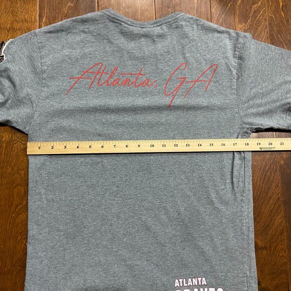 Mitchell & Ness MLB Atlanta Braves Multi Logo Graphic Tee Gray Men's Small - Picture 7 of 8